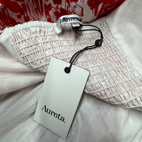 NWT AURETA Square-Neck Corset A-Line Dress Red M - Picture 11 of 13